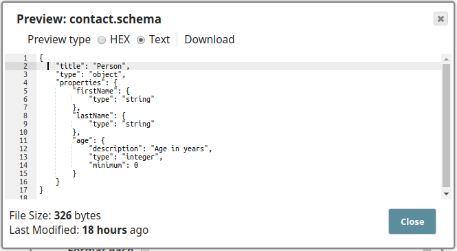 contact.schema file content