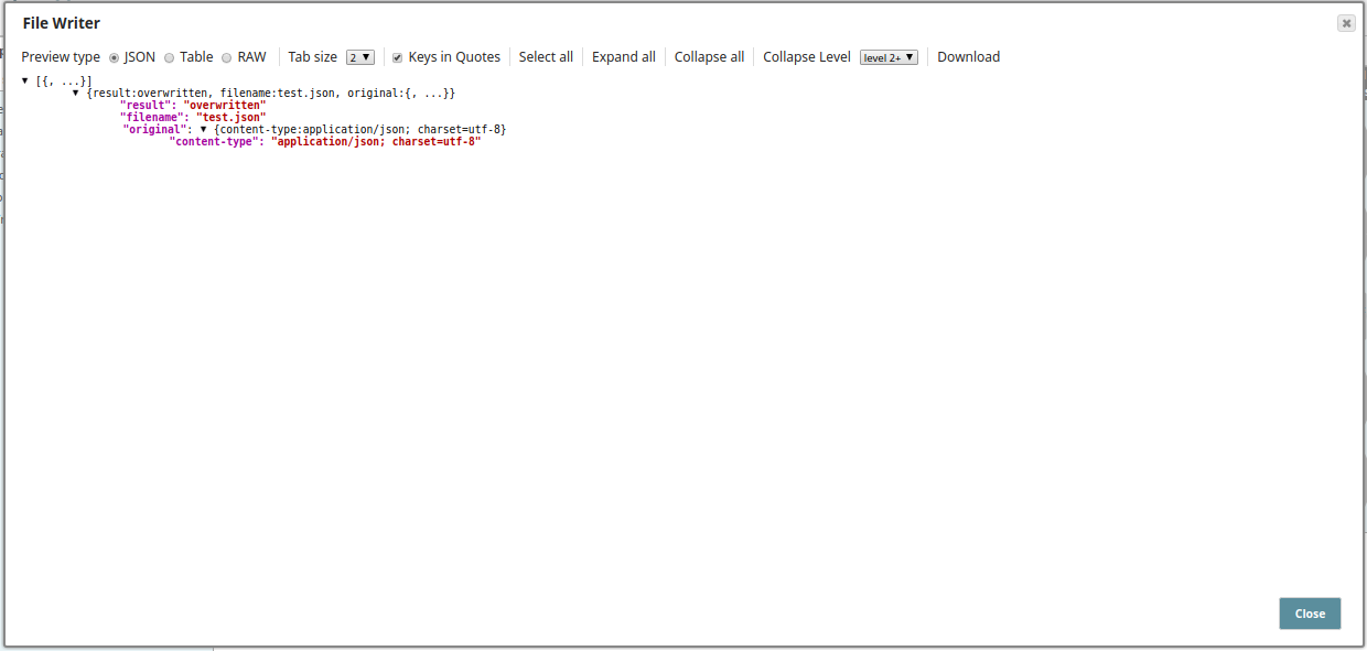 Mapper Snap showing target schema and preview