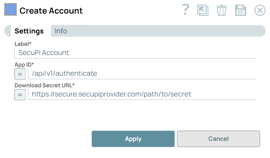 SecuPi account configuration settings