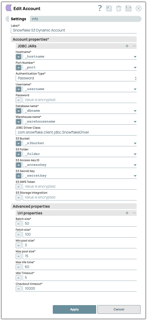 Snowflake S3 Dynamic account