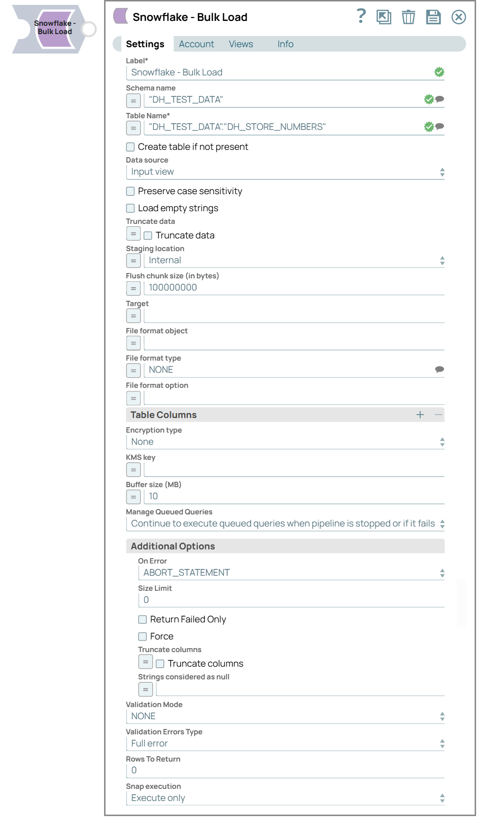 Bulk Load Snap Configuration