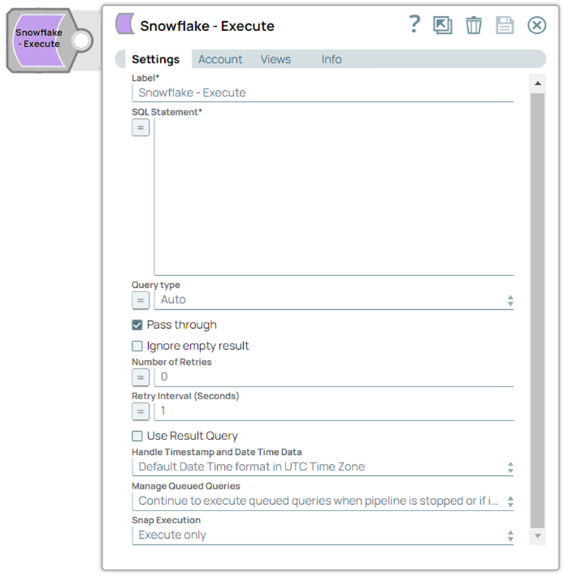 Snowflake Execute Configuration