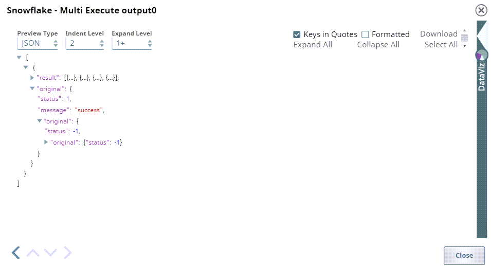 Snowflake Multi Execute Settings