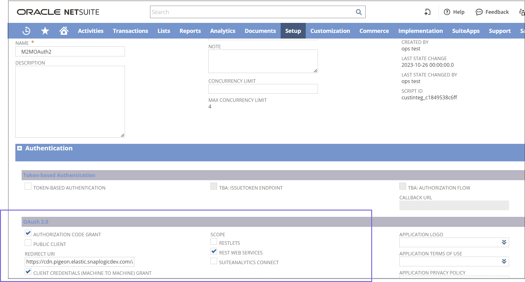 Create Integrations Auth