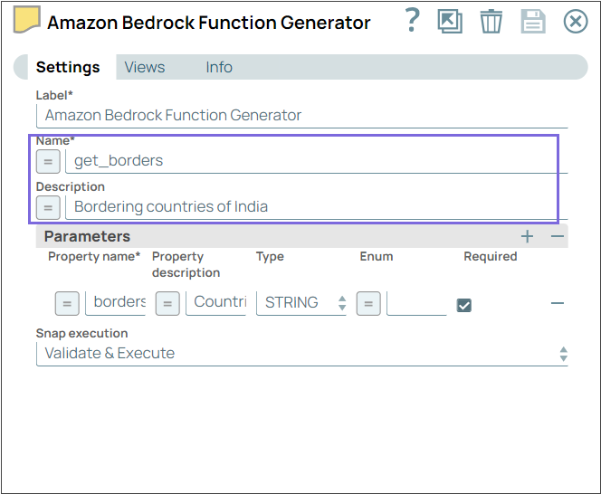 Amazon Bedrock Function Generator configuration