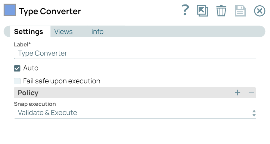 Type Converter Snap Settings