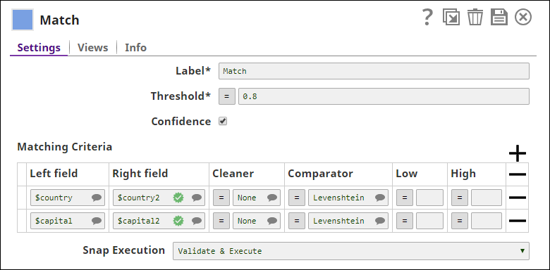 Match Snap Configuration