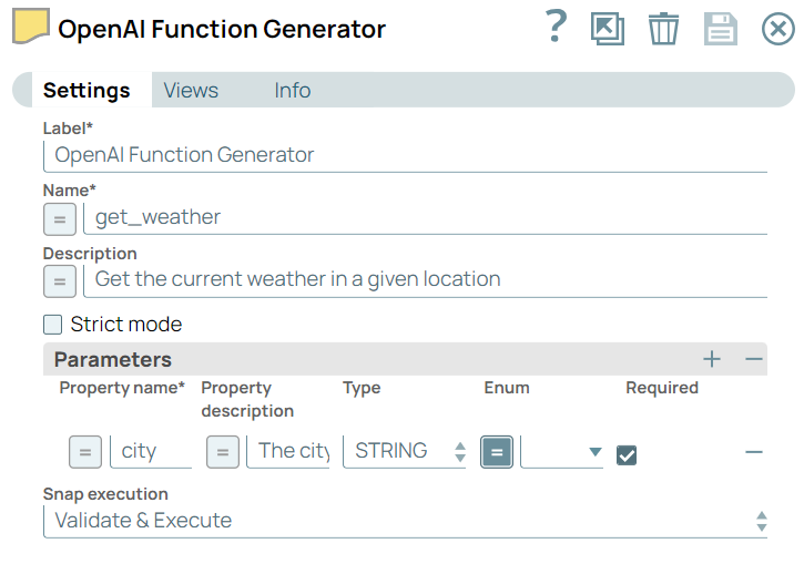 Get Weather Snap configuration