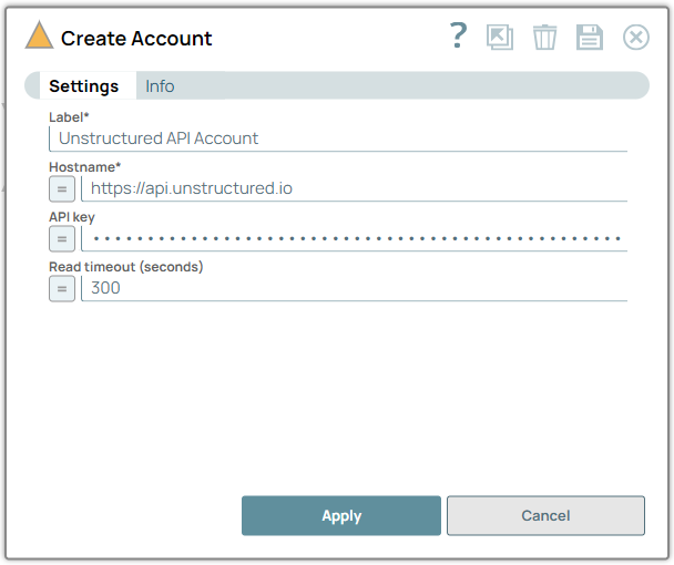 Unstructured API Settings