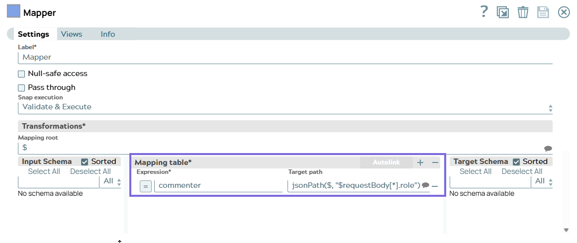 Mapper configuration