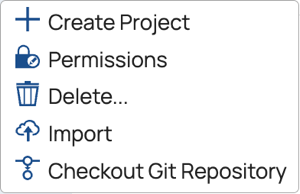 Project Spaces Menu