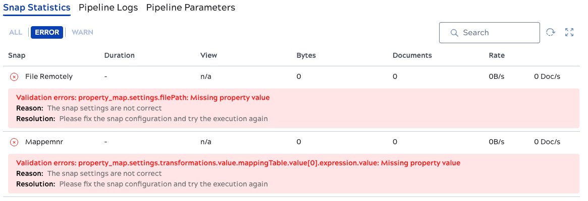 Errors filter