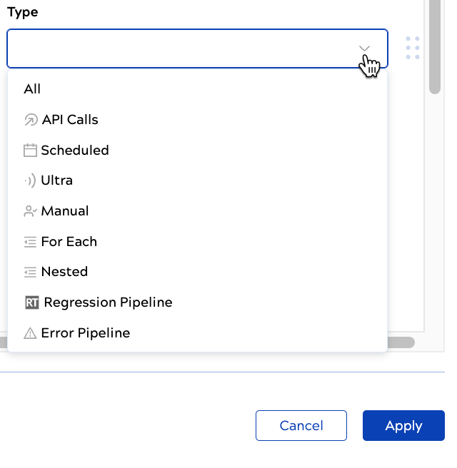Filter by type