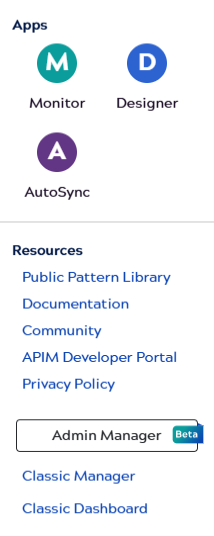 Application menu