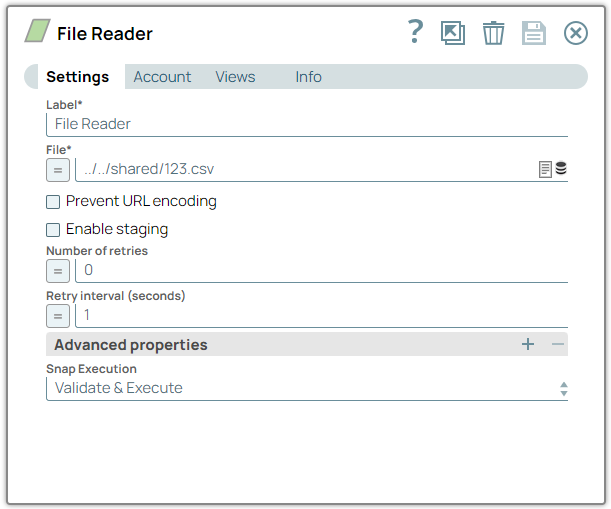 File Reader Snap configuration