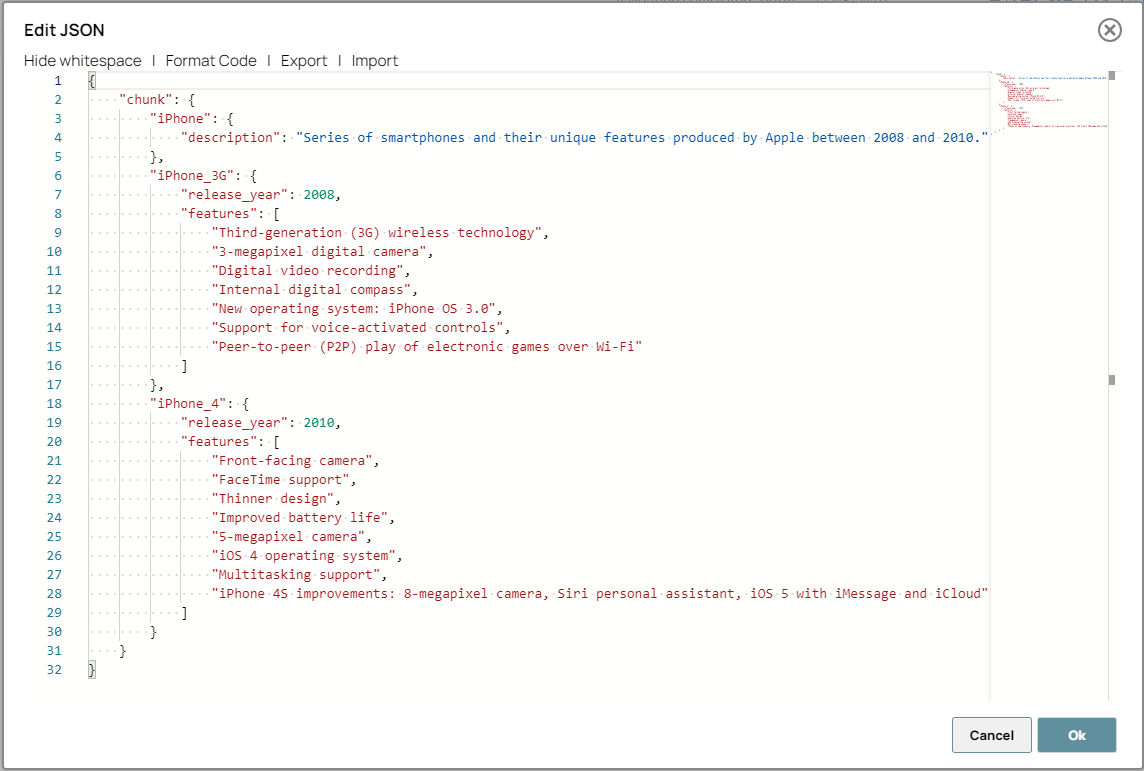 JSON Generator Snap configuration