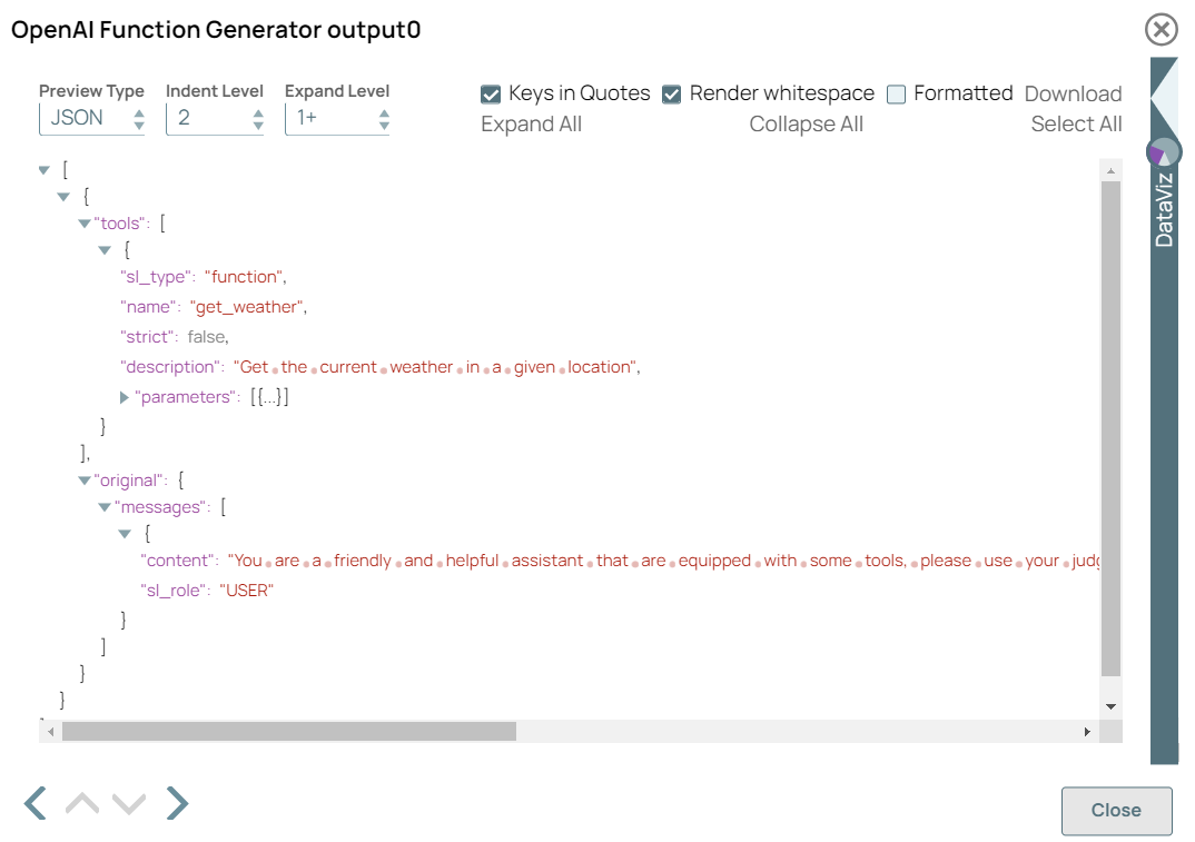 Get Weather Snap output