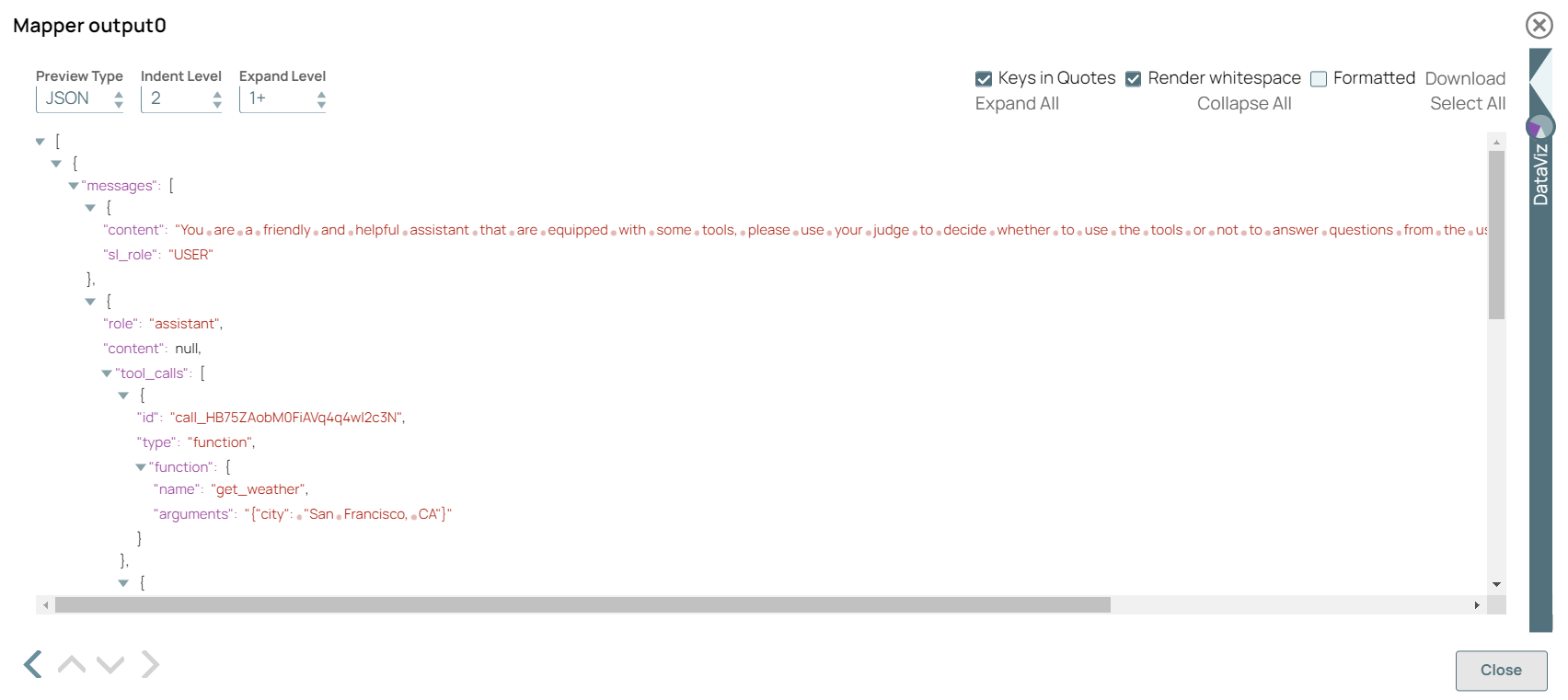 Mapper Snap output