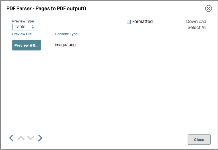 PDF Parser Snap output