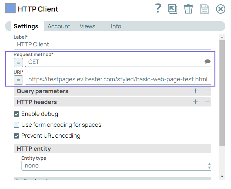 HTTP Client Snap configuration