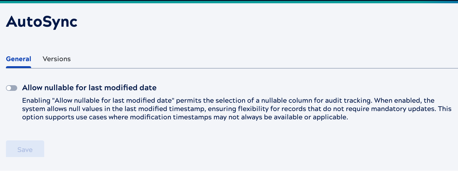 AutoSync general settings