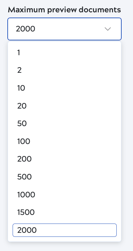 Maxiumum preview documents