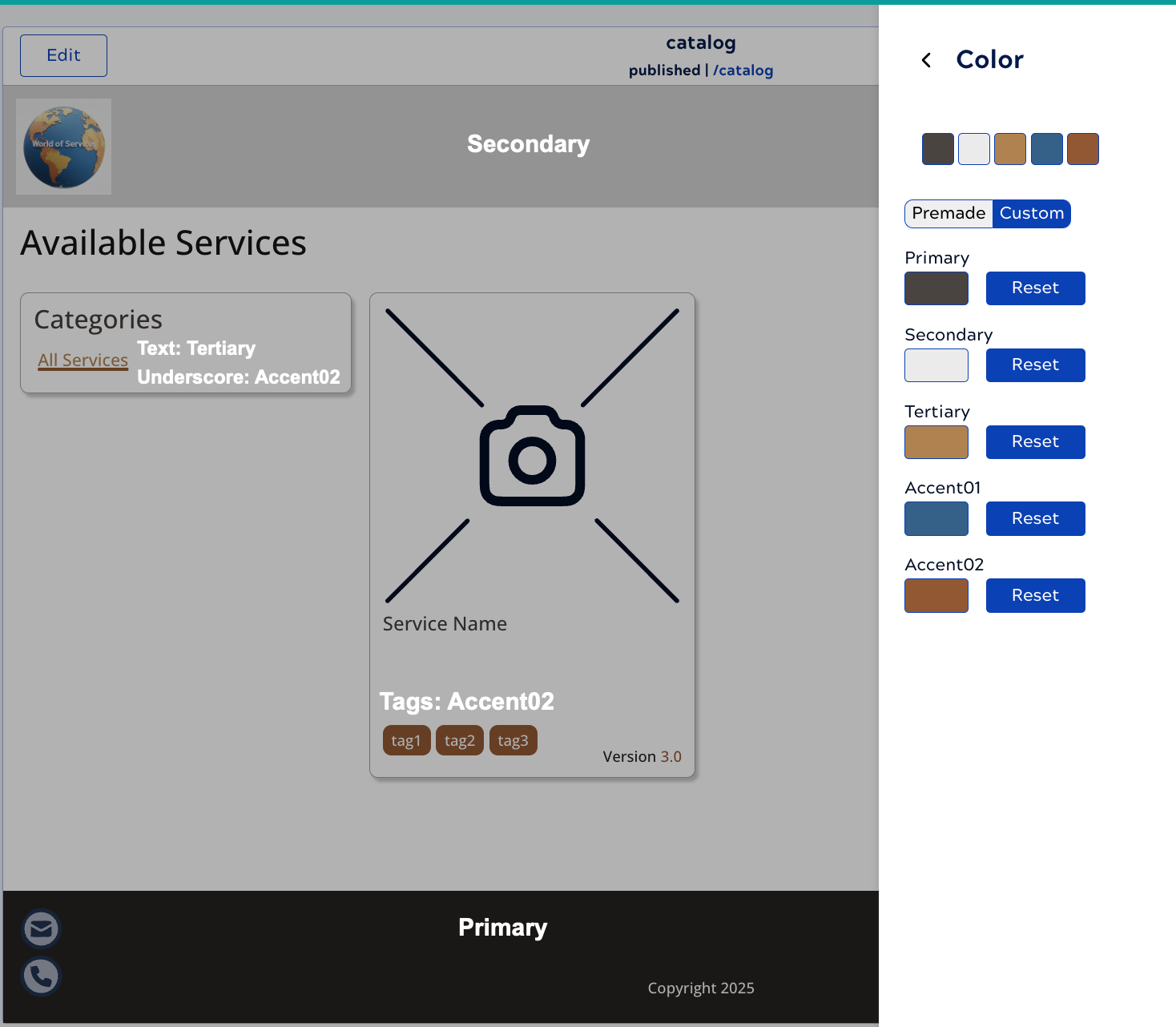Custom color example