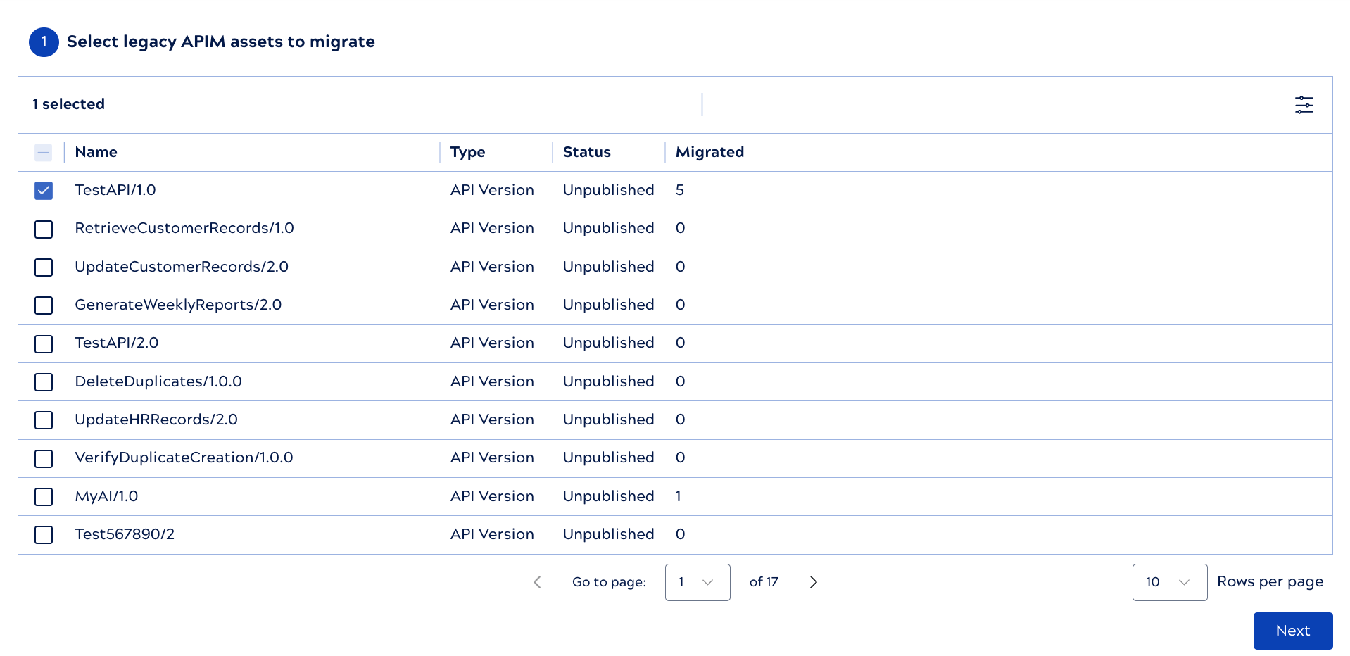 Select the Policy to migrate