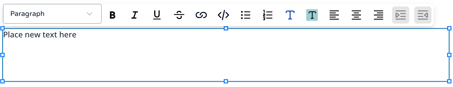 Text block toolbar