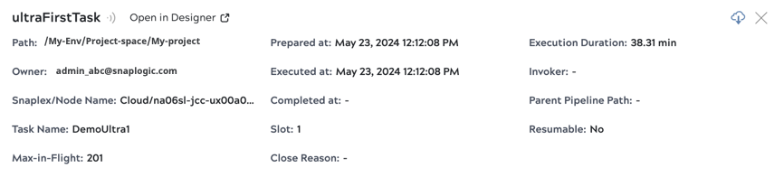 Ultra pipeline details header