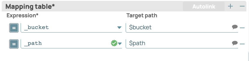 Updated Mapping table in the Mapper Snap