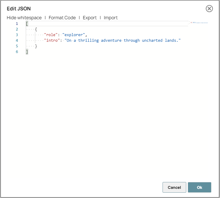 Edit JSON