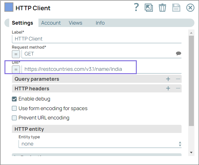 HTTP Client Snap configuration