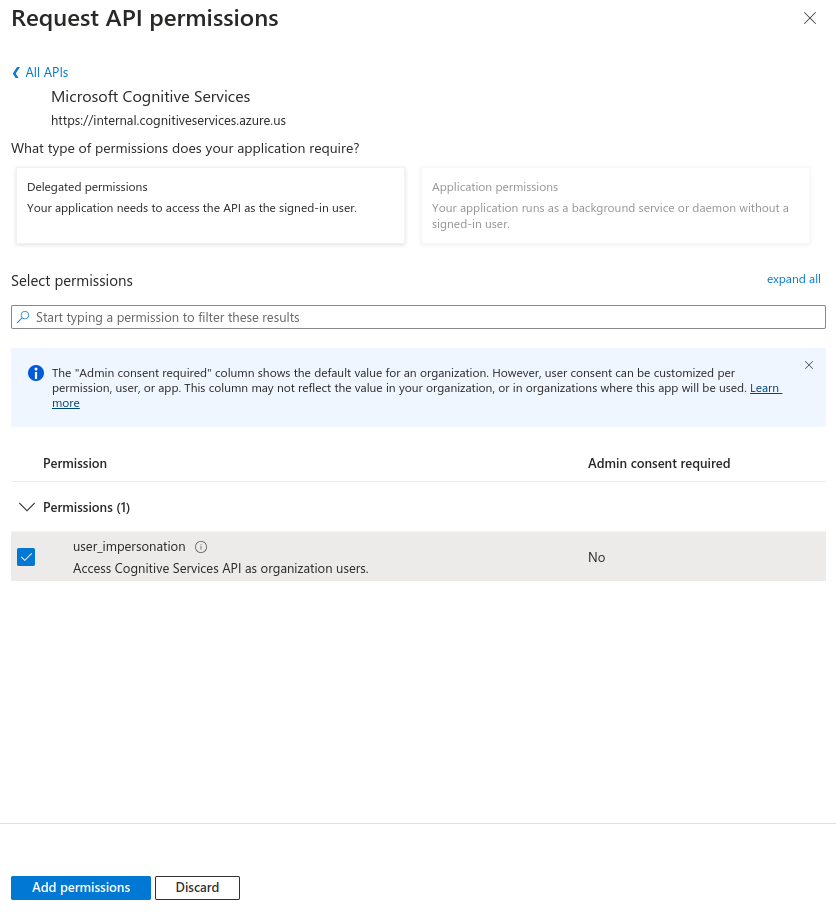 Request API Permissions
