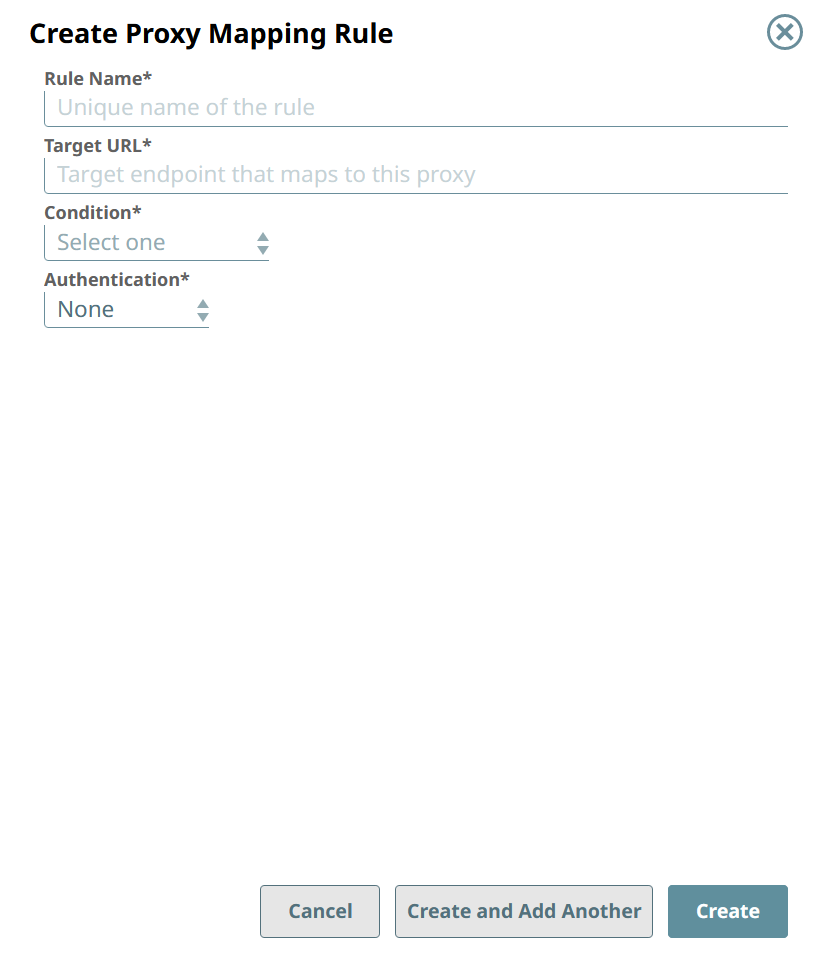 Create Proxy Mapping Rule dialog
