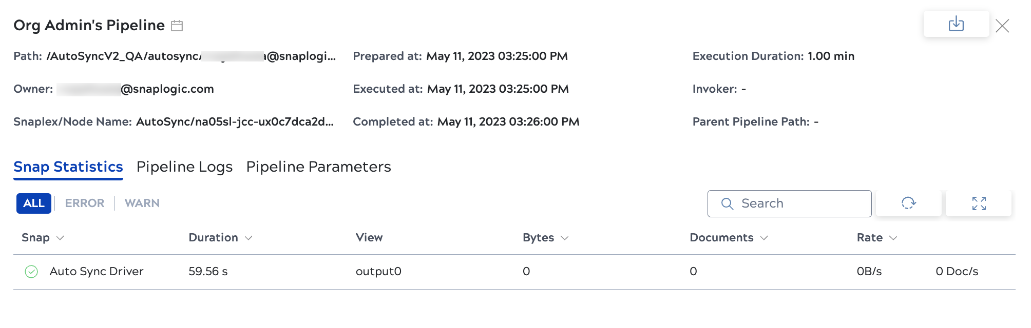 Data pipeline details in Monitor