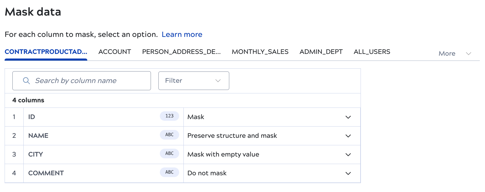 Mask data transformation