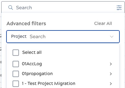 Project space search