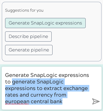 Example prompt to exchange rate information