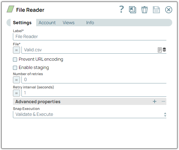 File Reader Snap Configuration