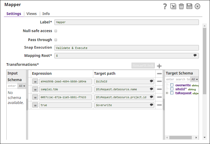 Mapper Snap Configuration