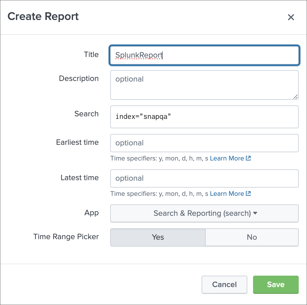 Splunk UI Configuration