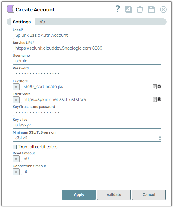Splunk create account
