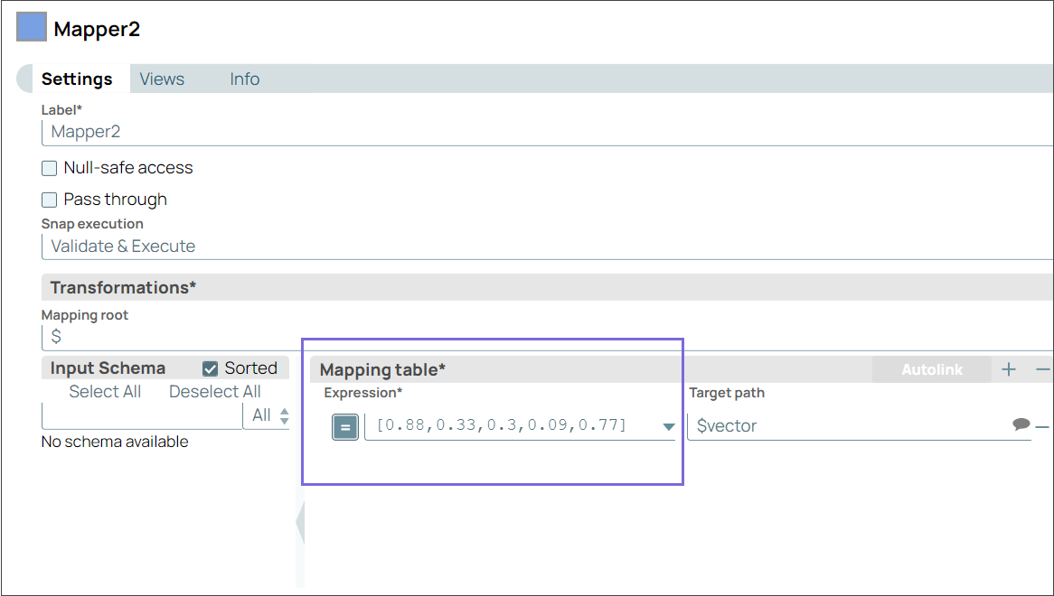 Mapper Snap Configuration