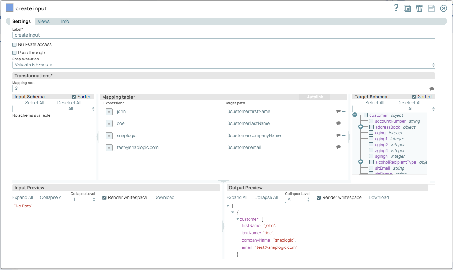 Mapper Snap Configuration