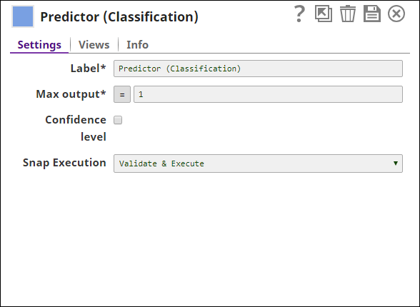 Predictor (Classification) Snap dialog