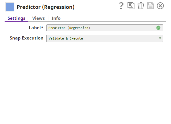 Predictor (Regression) Snap dialog