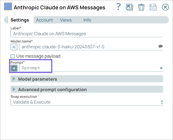 Anthropic Claude on AWS Messages configuration