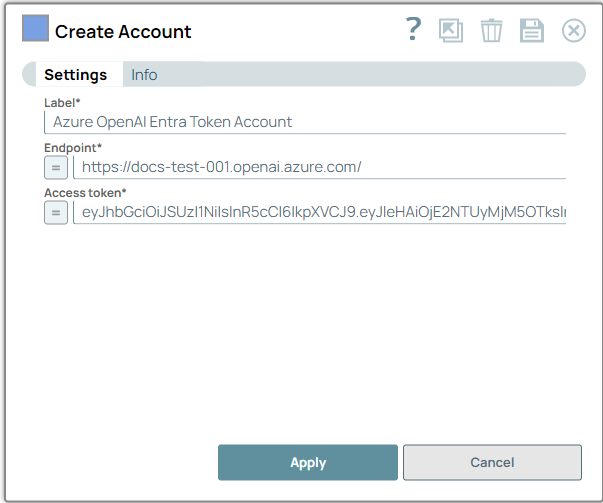 Azure OpenAI Entra Token Account