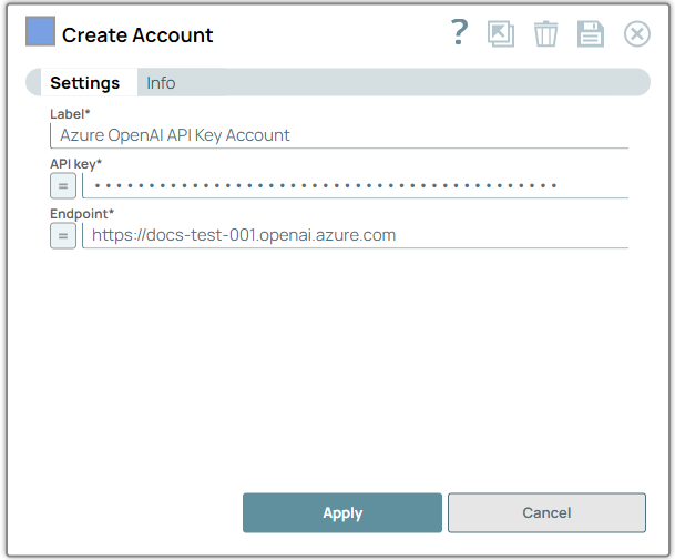 Azure OpenAI API Key Account